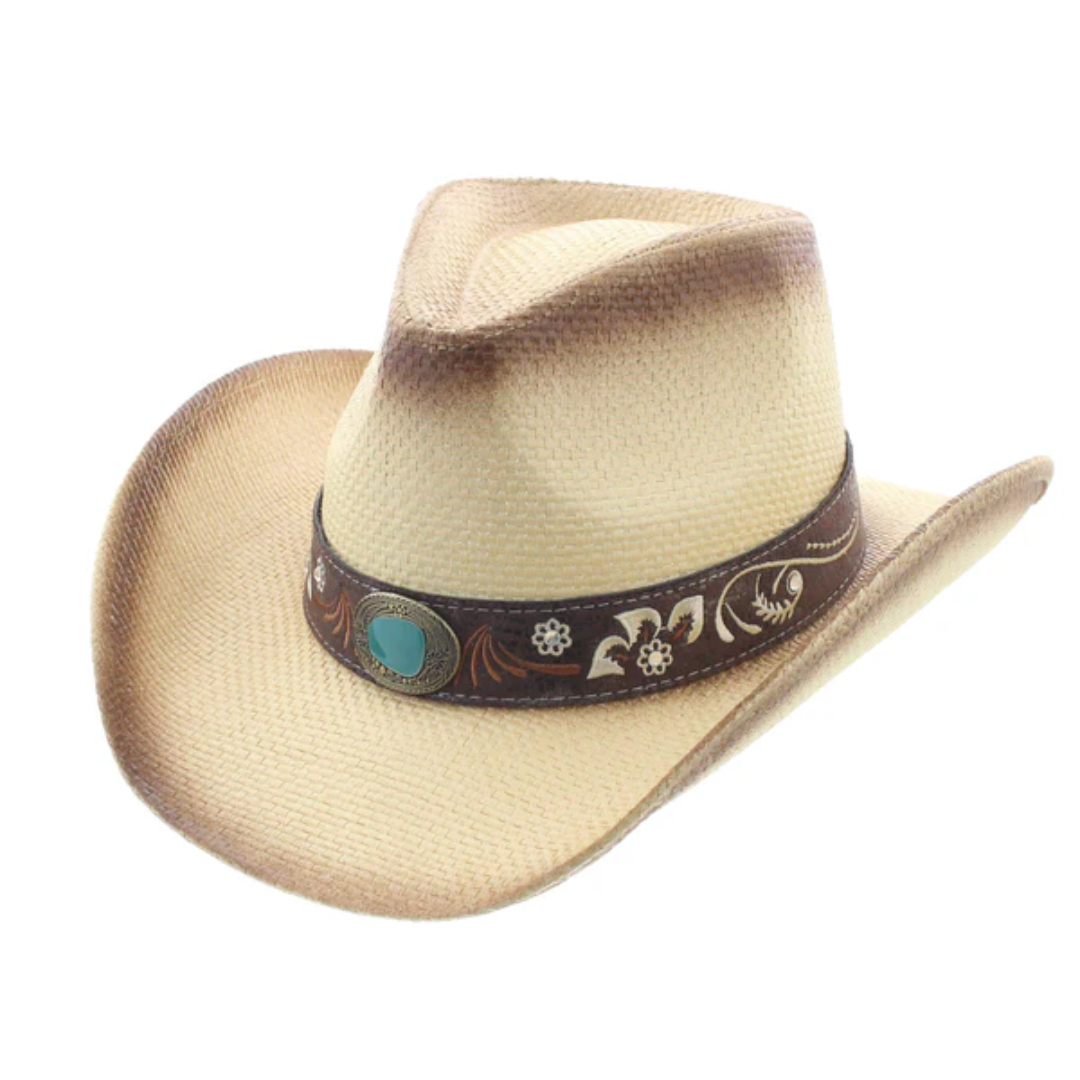 Turquoise Floral Cowgirl Hat | Women’s Western Hat