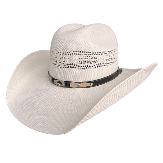 Bangora cowboy hat in ivory with cattleman crown and 4" brim.