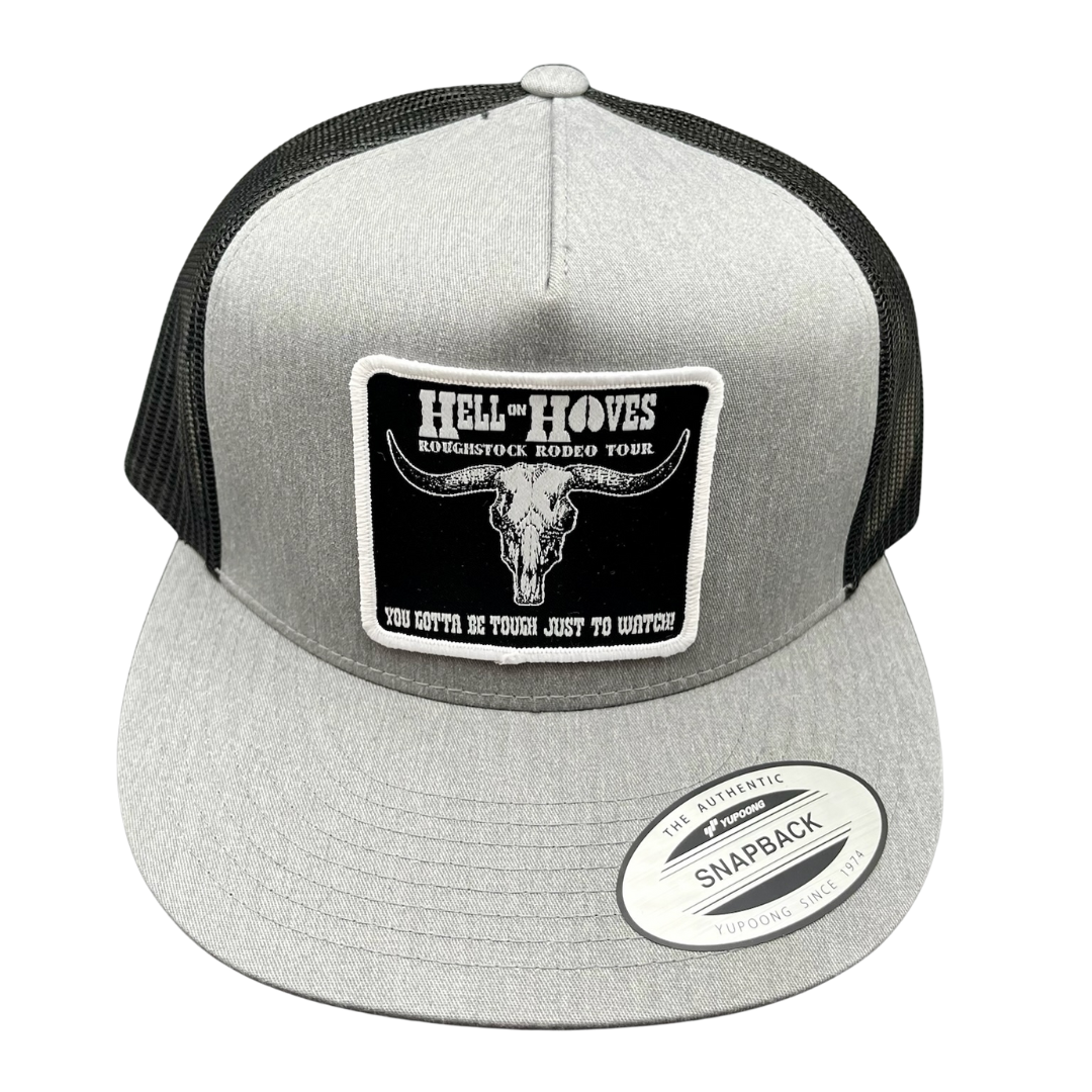 Hell on Hooves Cloth Patch Hat | Unisex Heather Grey Snapback