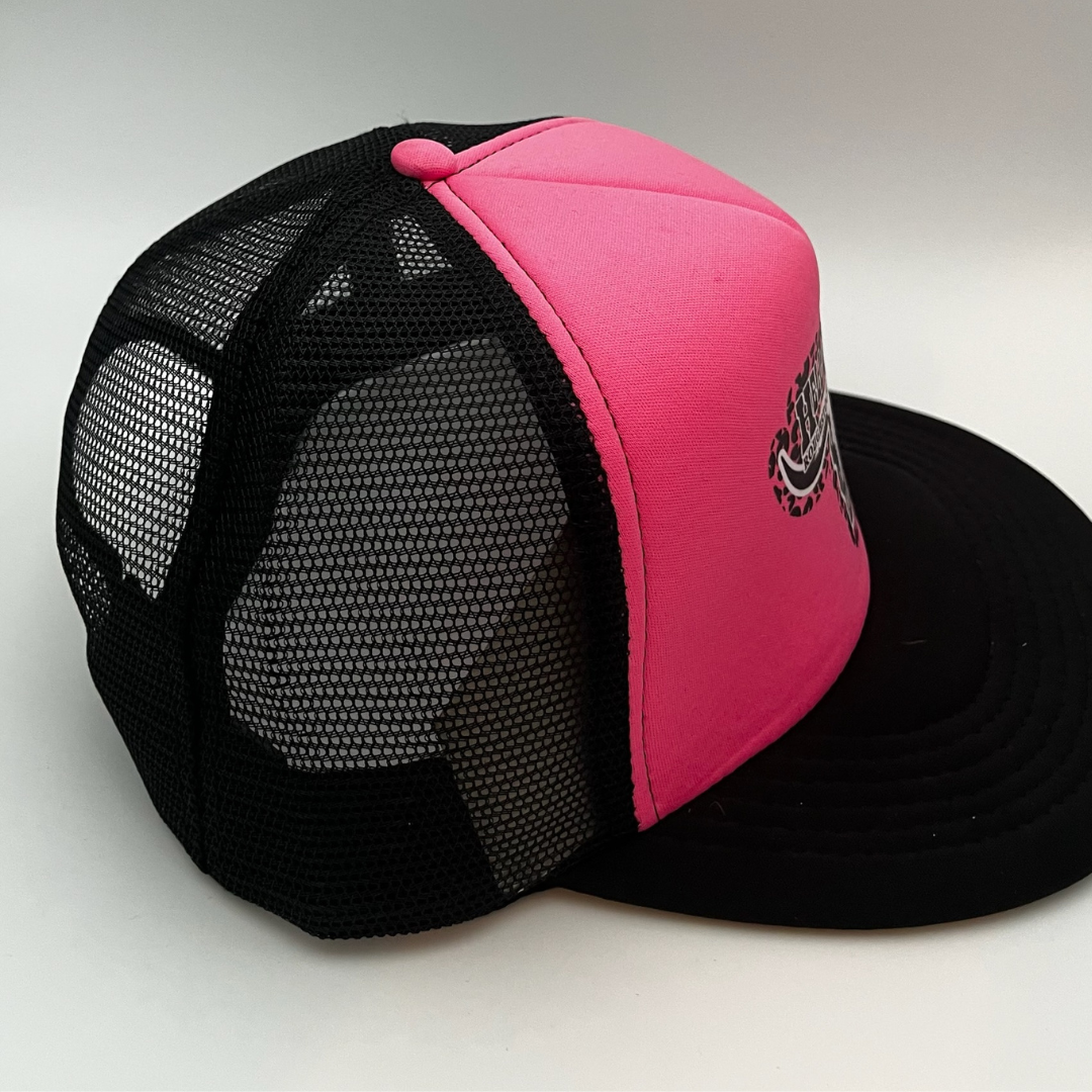 Hell on Hooves Pink & Black Foam Trucker Hat | Unisex Hot Pink Snapback