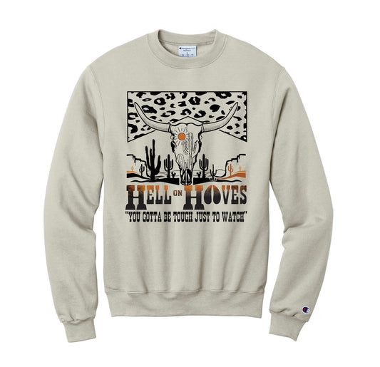 Hell on Hooves (Sand) Cheetah Print Unisex Crewneck Sweatshirt