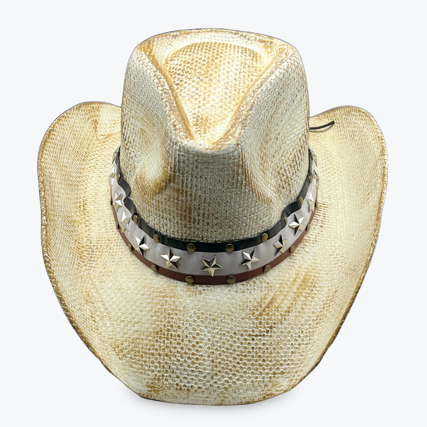 White Straw Cowboy Hat with Star Band | Unisex Western Hat