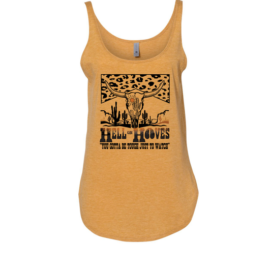 Hell on Hooves (Antique Gold) Ladies Cheetah Print Tank