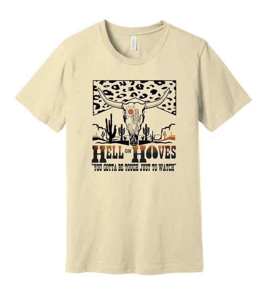 Hell on Hooves (Cream) Unisex Cheetah Print Tee